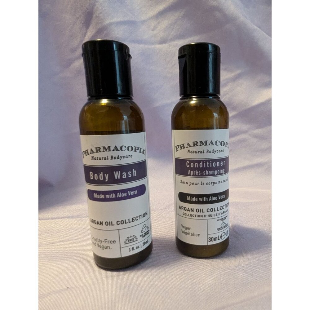 Pharmacopia Argan Oil Collection Body Wash & Conditioner Travel Set 30ml Vegan